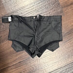Black High-Waist Cutout Women’s Shorts